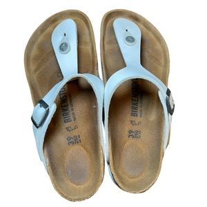 White Birkenstocks Gizeh Birko-Flor Birkenstocks in Size 39 (size 8-8.5)